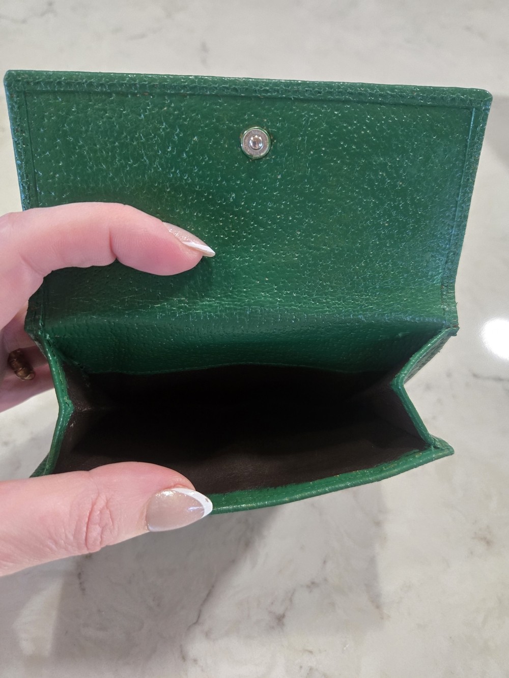 Gucci Green And Blue Leather Wallet with Silver G-Clasp - Picture 4 of 15